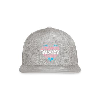 Trans Heart - Snapback Baseball Cap - heather gray - Front