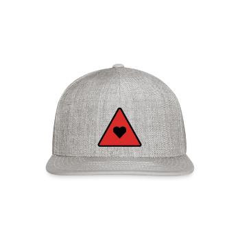 Love Crossing Traffic Sign Caution Warning 1 - Snapback Baseball Cap - heather gray - Front