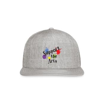 Support the Arts splatter - Snapback Baseball Cap - heather gray - Front