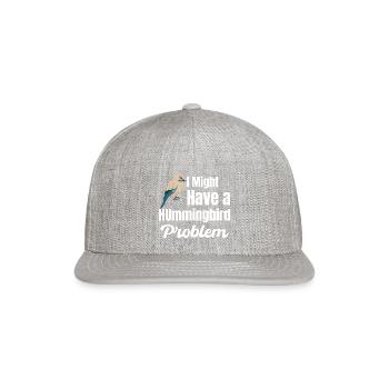 I Might Have A Hummingbird Problem Lovers Pelican - Snapback Baseball Cap - heather gray - Front