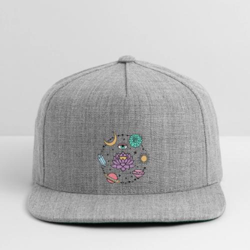 Healing Crystal, Moon, Flower, Sun - Snapback Baseball Cap