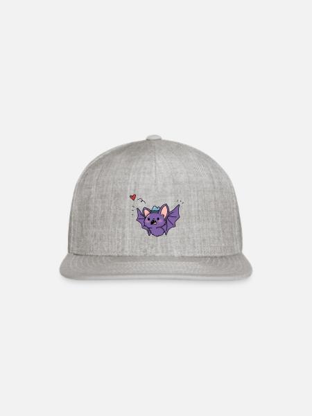 Cute Bat - Snapback Baseball Cap - heather gray