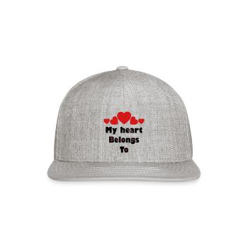 ❤️✦°•Romantic Proposal-My Heart Belongs to - Snapback Baseball Cap - heather gray - Front