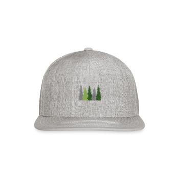 Pine Tree - Snapback Baseball Cap - heather gray - Front