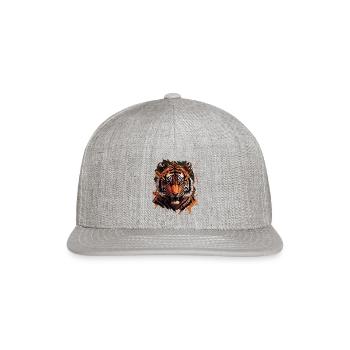 Tiger - Snapback Baseball Cap - heather gray - Front