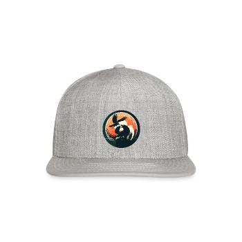 Wolf and Raven - Snapback Baseball Cap - heather gray - Front