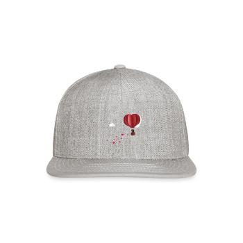 Love is in the Air Balloon - Snapback Baseball Cap - heather gray - Front