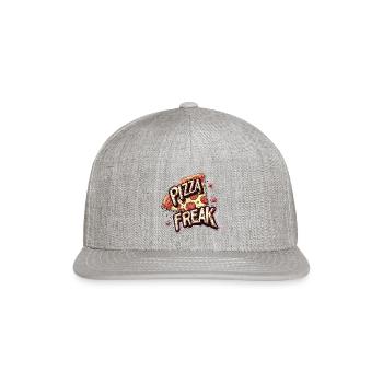 PIZZA FREAK FAST FOOD LOVER - Snapback Baseball Cap - heather gray - Front