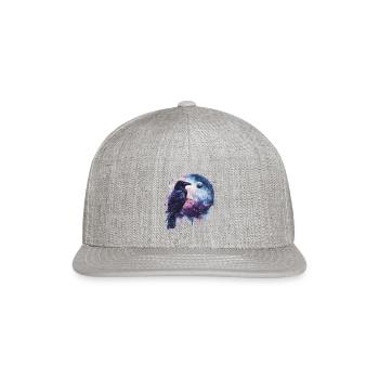 Celestial Raven Clipart Clipart, Crow Bird Witch - Snapback Baseball Cap - heather gray - Front