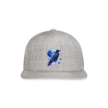 Celestial Raven Clipart Clipart, Crow Bird Witch - Snapback Baseball Cap - heather gray - Front