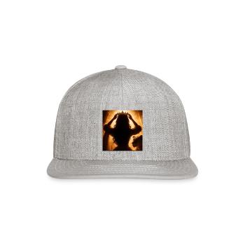 Golden Crowned Queen in Glow - Snapback Baseball Cap - heather gray - Front