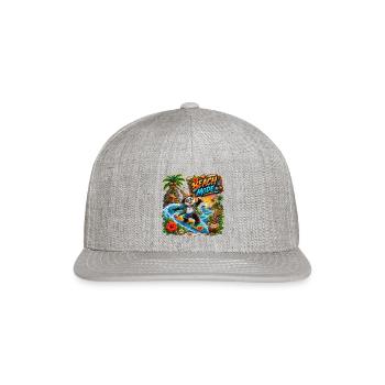 Panda Beach Mode Surfboard Tee - Snapback Baseball Cap - heather gray - Front