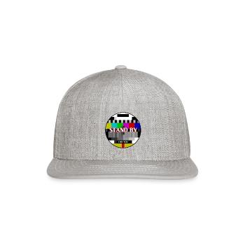 Calligraphic Watchwords – Color Bar for Screen Adj - Snapback Baseball Cap - heather gray - Front