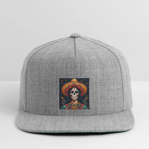 Charra Skull Art | Traditional Mexican Design - Snapback Baseball Cap