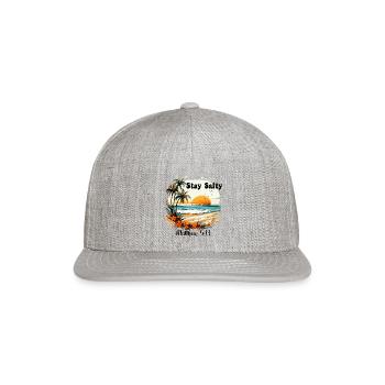 Palmier, Bible, Rétro Chrétien - Casquette de baseball Snapback - gris chiné - Devant