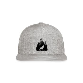 pine wolf - Snapback Baseball Cap - heather gray - Front