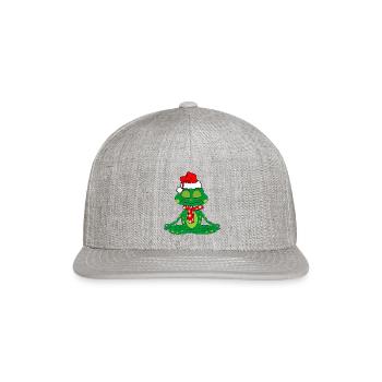 Frog relax christmas - Snapback Baseball Cap - heather gray - Front