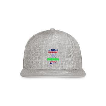 God destroy corona - Snapback Baseball Cap - heather gray - Front