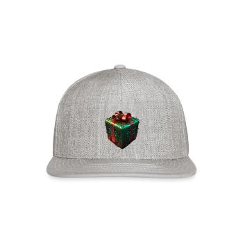 Christmas Green Present - Snapback Baseball Cap - heather gray - Front