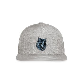 blue cat - Snapback Baseball Cap - heather gray - Front