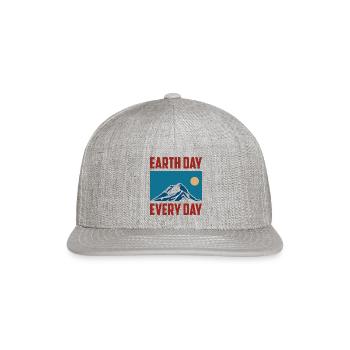 Earth Day Every Day - Snapback Baseball Cap - heather gray - Front