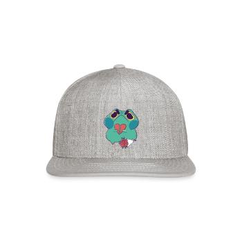 Broken Heart Frog - Snapback Baseball Cap - heather gray - Front