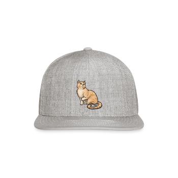 Cat European Shorthair Orange Tabby - Snapback Baseball Cap - heather gray - Front