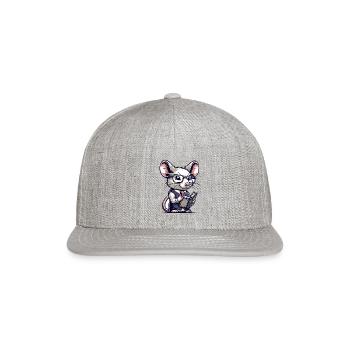 Cute Mouse Teacher - Snapback Baseball Cap - heather gray - Front