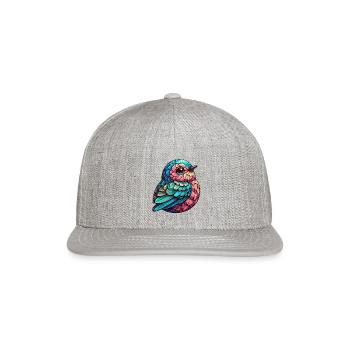 Vibrant Feathered Serenity - Snapback Baseball Cap - heather gray - Front