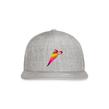 Colorful school cone with a red bow - Snapback Baseball Cap - heather gray - Front