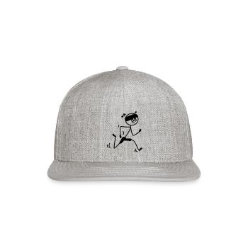 Boy running - Snapback Baseball Cap - heather gray - Front