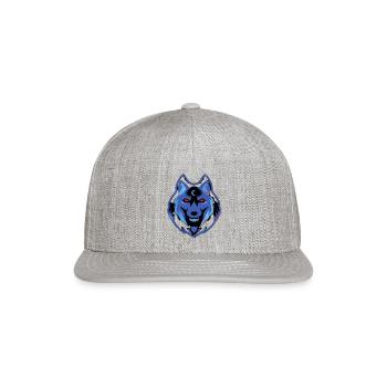 The blue wolf is the best design that makes you - Snapback Baseball Cap - heather gray - Front