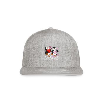 So Loved Penguin - Snapback Baseball Cap - heather gray - Front