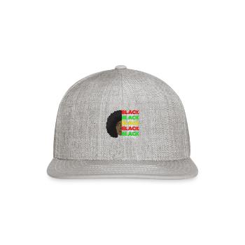 Black Love Black - Snapback Baseball Cap - heather gray - Front