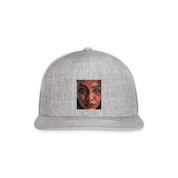 Pastel Face girl art - Snapback Baseball Cap - heather gray - Front