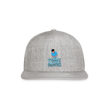 Tummy Ache Survivor Stomachache IBS - Snapback Baseball Cap - heather gray - Front