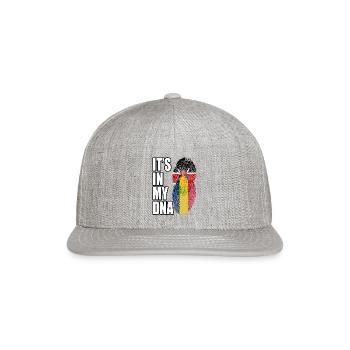 Kenyan And Chadian Mix Heritage DNA Flag - Snapback Baseball Cap - heather gray - Front