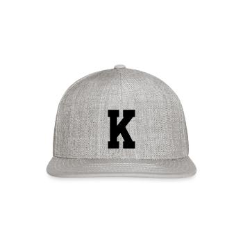 Monogram Superstar Initial letter K - Snapback Baseball Cap - heather gray - Front