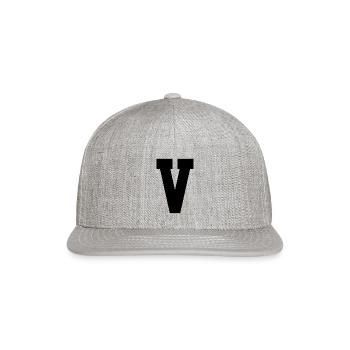 Monogram Superstar Initial letter V - Snapback Baseball Cap - heather gray - Front