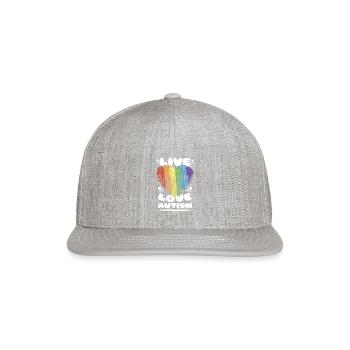 Autism rainbow heart love - Snapback Baseball Cap - heather gray - Front