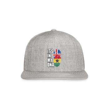 Icelandic And Ghanaian Mix Heritage DNA Flag - Snapback Baseball Cap - heather gray - Front