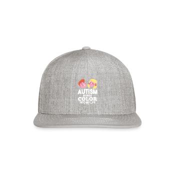 autistic children siblings family - Snapback Baseball Cap - heather gray - Front
