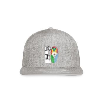 Grenadian And Djiboutian Mix Heritage DNA Flag - Snapback Baseball Cap - heather gray - Front