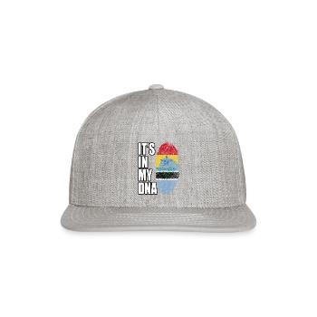 Ghanaian And Botswanan Mix Heritage DNA Flag - Snapback Baseball Cap - heather gray - Front
