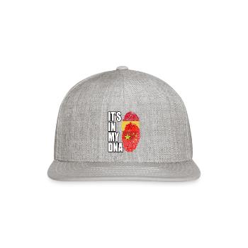 Ghanaian And Chinese Mix Heritage DNA Flag - Snapback Baseball Cap - heather gray - Front