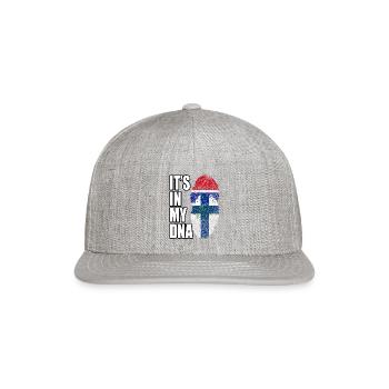 Gambian And Finland Mix Heritage DNA Flag - Snapback Baseball Cap - heather gray - Front