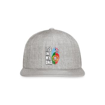 Fijian And Portuguese Mix Heritage DNA Flag - Snapback Baseball Cap - heather gray - Front