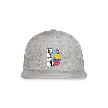 Fijian And Venezuelan Mix Heritage DNA Flag - Snapback Baseball Cap - heather gray - Front