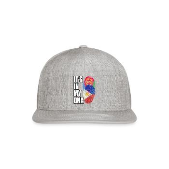 Eritrean And Filipino Mix Heritage DNA Flag - Snapback Baseball Cap - heather gray - Front