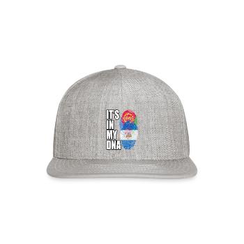 Eritrean And Nicaraguan Mix Heritage DNA Flag - Snapback Baseball Cap - heather gray - Front